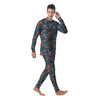 Butterfly Blue And Orange Print Men's Pajamas-grizzshop