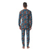 Butterfly Blue And Orange Print Men's Pajamas-grizzshop