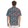 Butterfly Blue And Orange Print Men's Short Sleeve Shirts-grizzshop