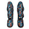 Butterfly Blue And Orange Print Muay Thai Shin Guards-grizzshop