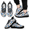 Butterfly Blue Pattern Print Black Sneaker Shoes For Men Women-grizzshop