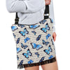 Butterfly Blue Pattern Print Crossbody Bags-grizzshop