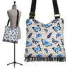 Butterfly Blue Pattern Print Crossbody Bags-grizzshop