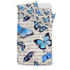 Butterfly Blue Pattern Print Duvet Cover Bedding Set-grizzshop