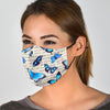 Butterfly Blue Pattern Print Face Mask-grizzshop