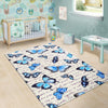 Butterfly Blue Pattern Print Floor Mat-grizzshop