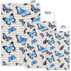 Butterfly Blue Pattern Print Floor Mat-grizzshop