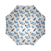 Butterfly Blue Pattern Print Foldable Umbrella-grizzshop