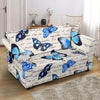 Butterfly Blue Pattern Print Loveseat Cover-grizzshop