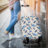 Butterfly Blue Pattern Print Luggage Cover Protector-grizzshop