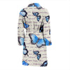 Butterfly Blue Pattern Print Men Long Robe-grizzshop