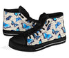 Butterfly Blue Pattern Print Men Women's High Top Shoes-grizzshop