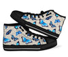 Butterfly Blue Pattern Print Men Women's High Top Shoes-grizzshop