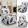 Butterfly Blue Pattern Print Recliner Cover-grizzshop