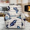 Butterfly Blue Pattern Print Recliner Cover-grizzshop