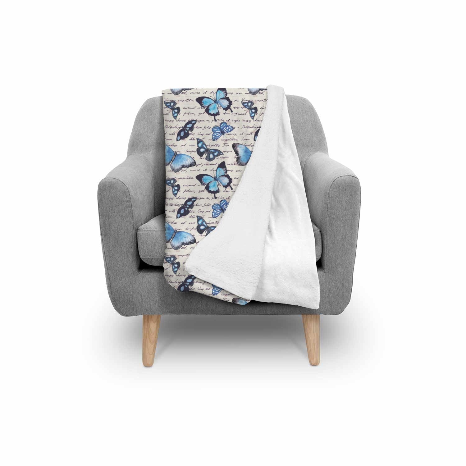 Butterfly Blue Pattern Print Throw Blanket-grizzshop