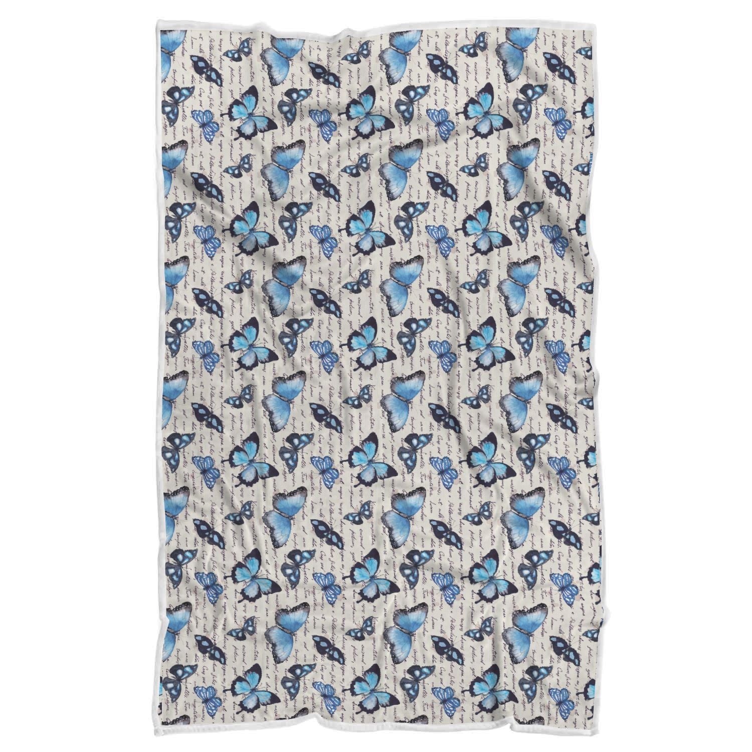 Butterfly Blue Pattern Print Throw Blanket-grizzshop