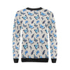 Butterfly Blue Pattern Print Women Crewneck Sweatshirt-grizzshop