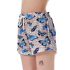 Butterfly Blue Pattern Print Women's Shorts-grizzshop