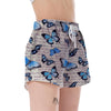 Butterfly Blue Pattern Print Women's Shorts-grizzshop