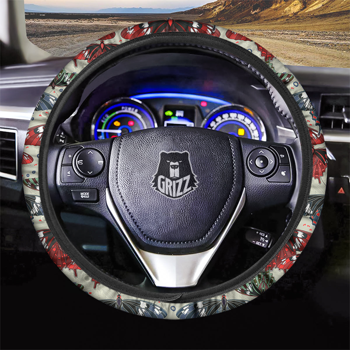 Butterfly Exotic Print Pattern Car Steering Wheel Cover-grizzshop