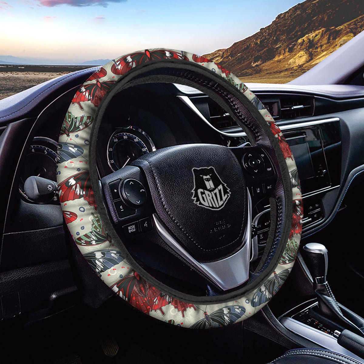Butterfly Exotic Print Pattern Car Steering Wheel Cover-grizzshop