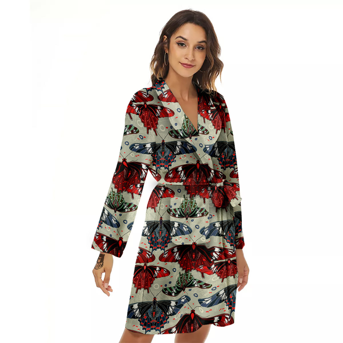 Butterfly Exotic Print Pattern Women's Robe-grizzshop