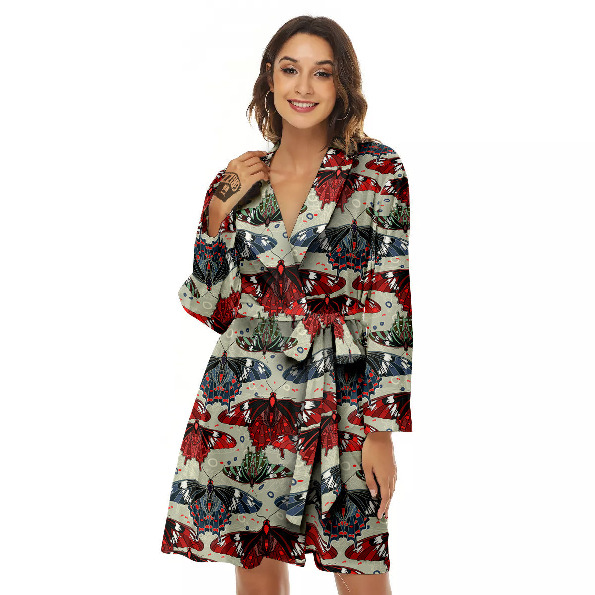 Butterfly Exotic Print Pattern Women's Robe-grizzshop