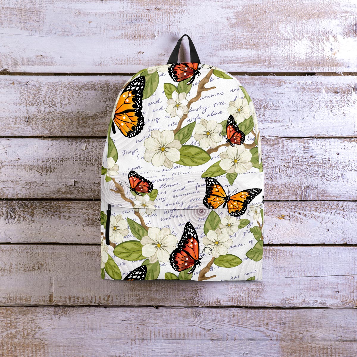 Butterfly Floral Print Backpack-grizzshop