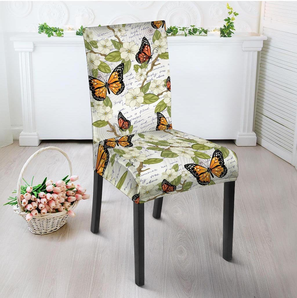 Butterfly Floral Print Chair Cover-grizzshop