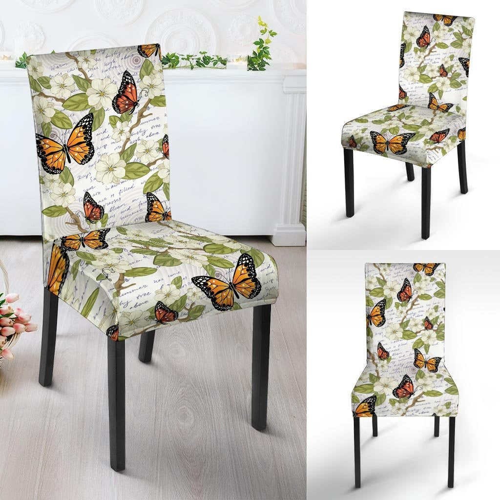 Butterfly Floral Print Chair Cover-grizzshop