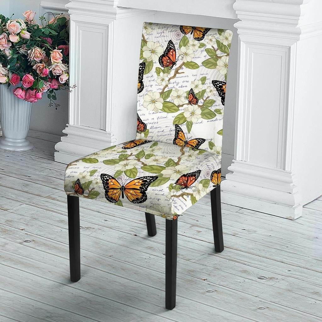 Butterfly Floral Print Chair Cover-grizzshop