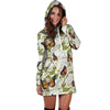 Butterfly Floral Print Hoodie Dress-grizzshop