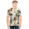 Butterfly Floral Print Men T Shirt-grizzshop