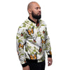 Butterfly Floral Print Men's Bomber Jacket-grizzshop