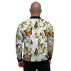 Butterfly Floral Print Men's Bomber Jacket-grizzshop