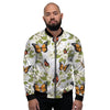 Butterfly Floral Print Men's Bomber Jacket-grizzshop