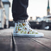 Butterfly Floral Print Men's High Top Shoes-grizzshop