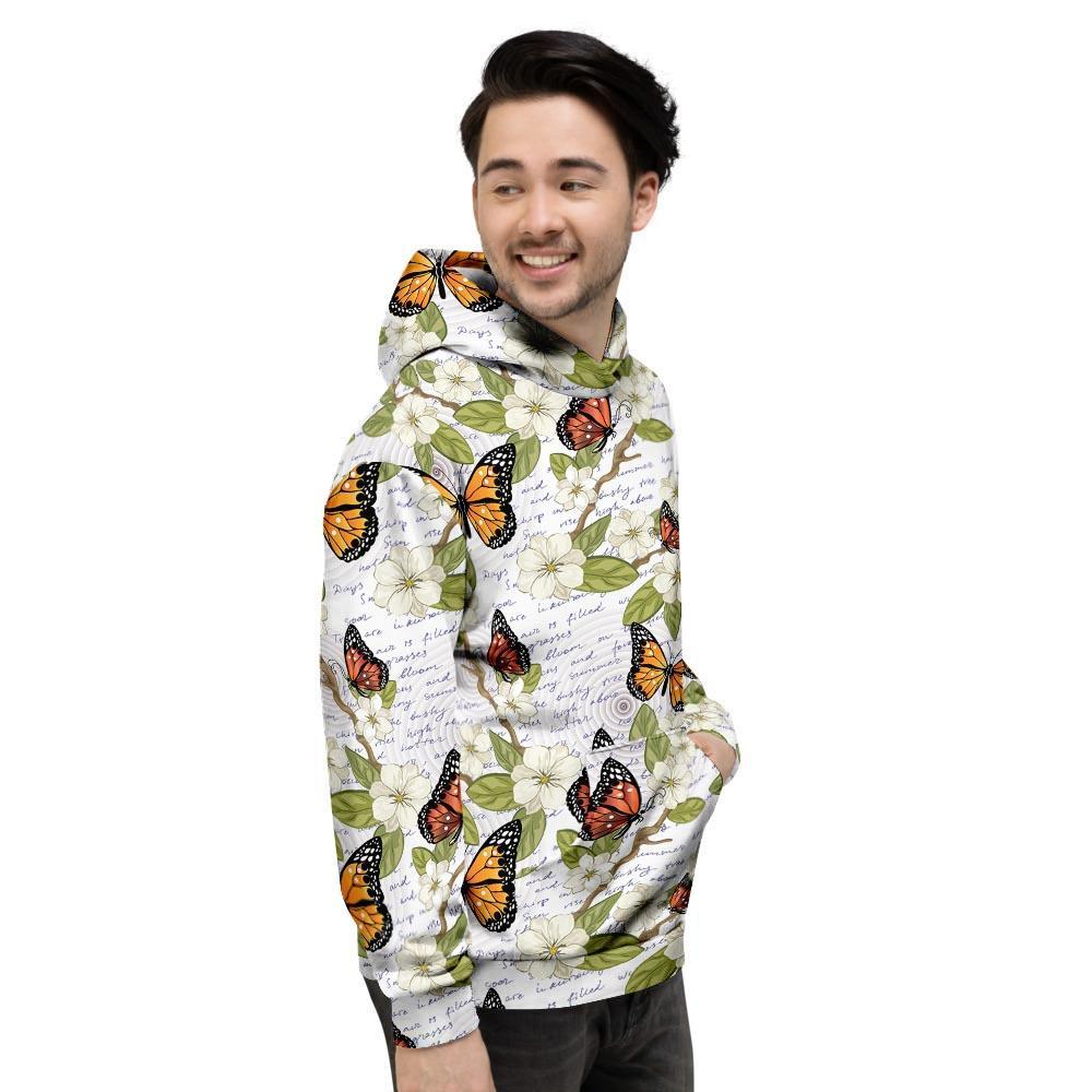 Butterfly Floral Print Men's Hoodie-grizzshop