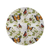 Butterfly Floral Print Round Rug-grizzshop