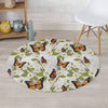 Butterfly Floral Print Round Rug-grizzshop