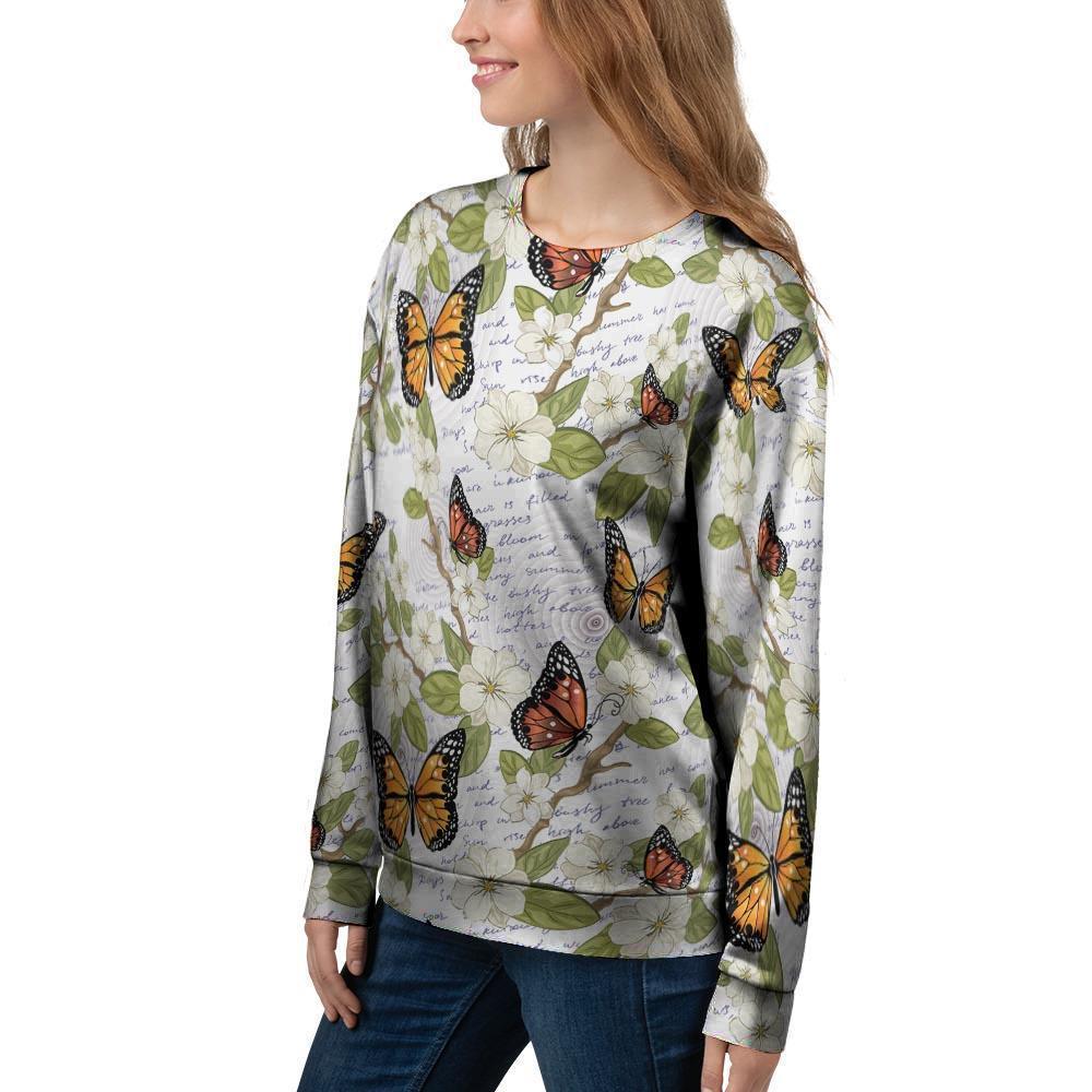 Butterfly Floral Print Women's Sweatshirt-grizzshop