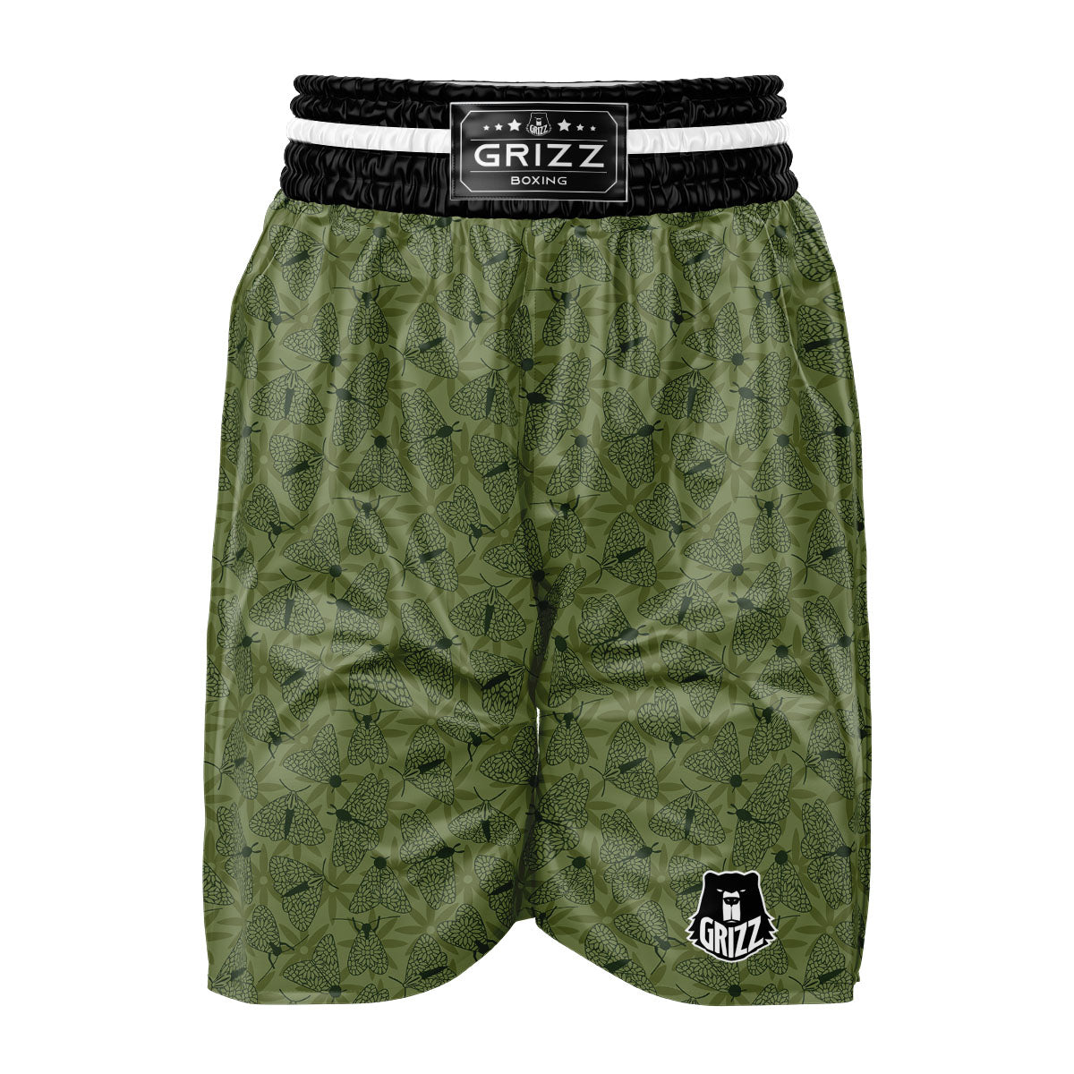 Butterfly Monarch Green Print Pattern Boxing Shorts-grizzshop