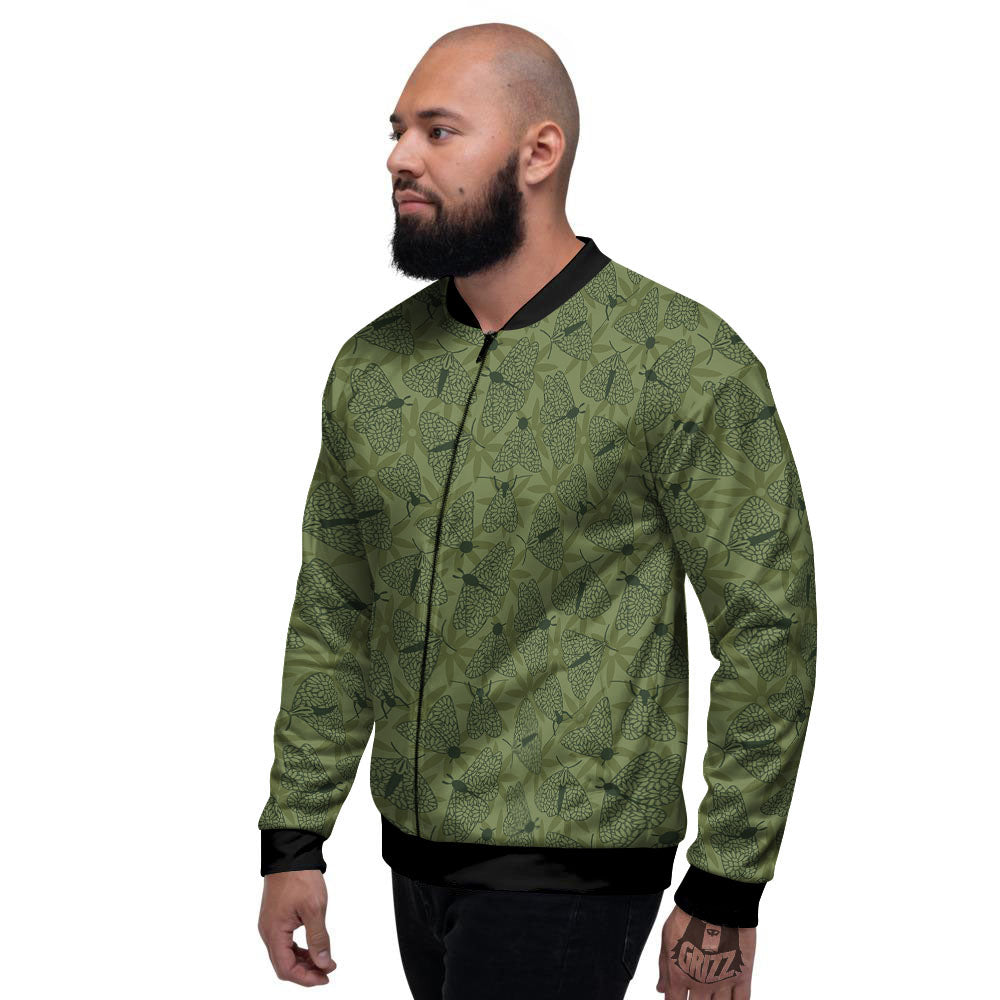 Butterfly Monarch Green Print Pattern Men's Bomber Jacket-grizzshop