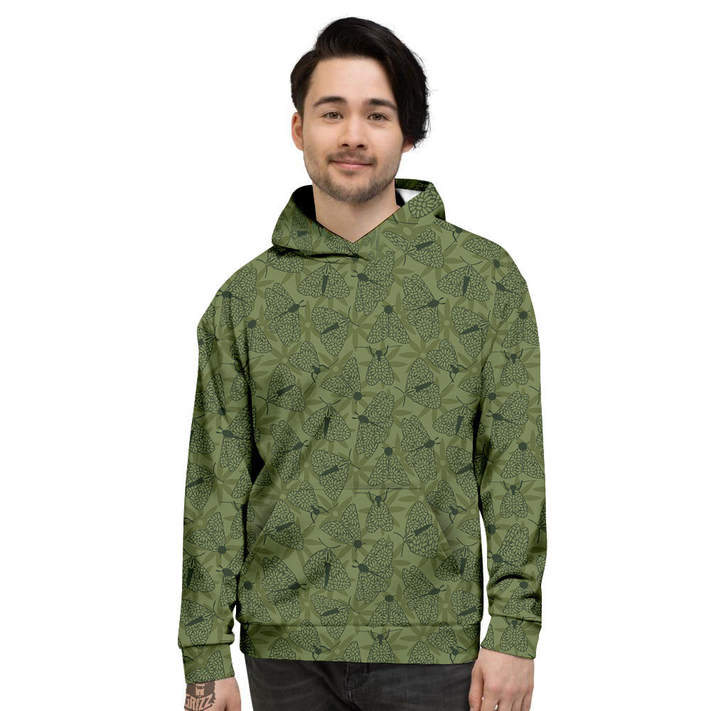 Butterfly Monarch Green Print Pattern Men's Hoodie-grizzshop
