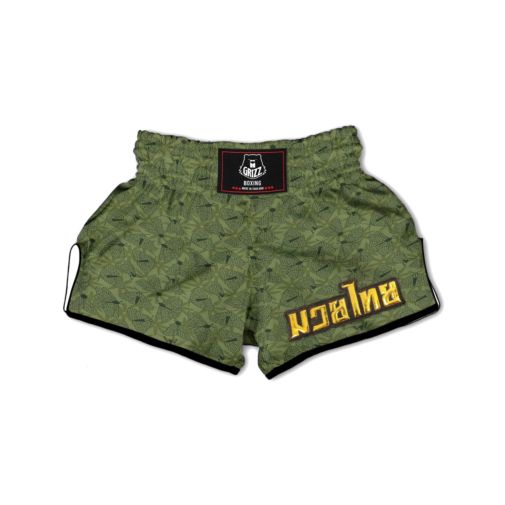 Butterfly Monarch Green Print Pattern Muay Thai Boxing Shorts-grizzshop
