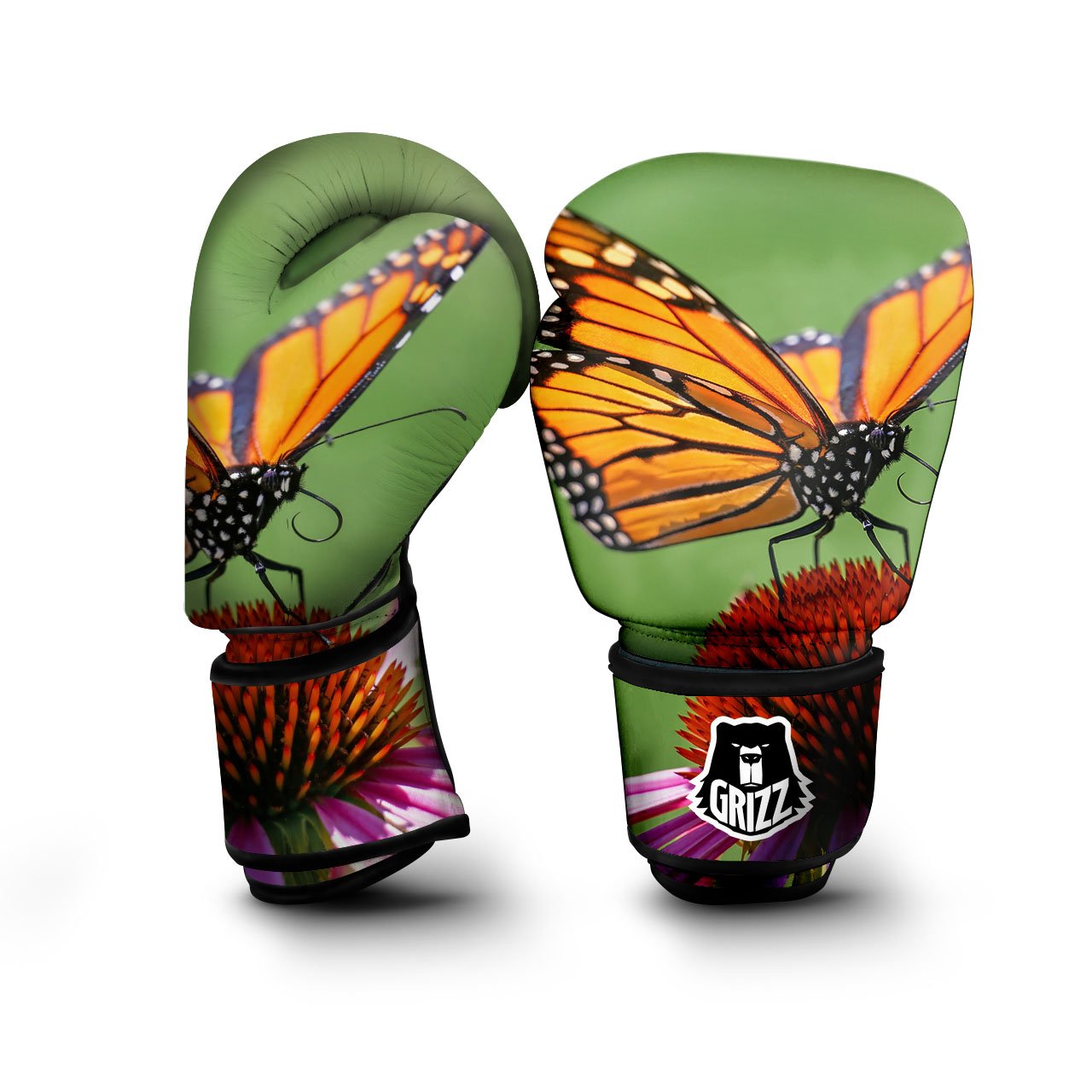 Butterfly Monarch Orange Print Boxing Gloves-grizzshop