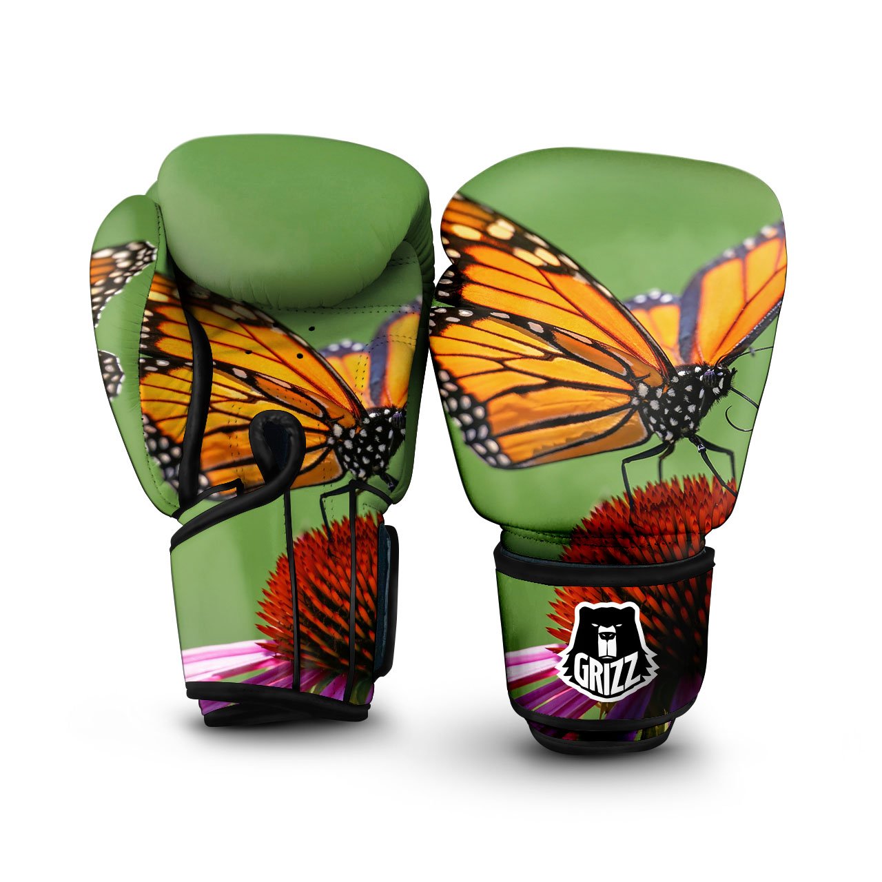 Butterfly Monarch Orange Print Boxing Gloves-grizzshop