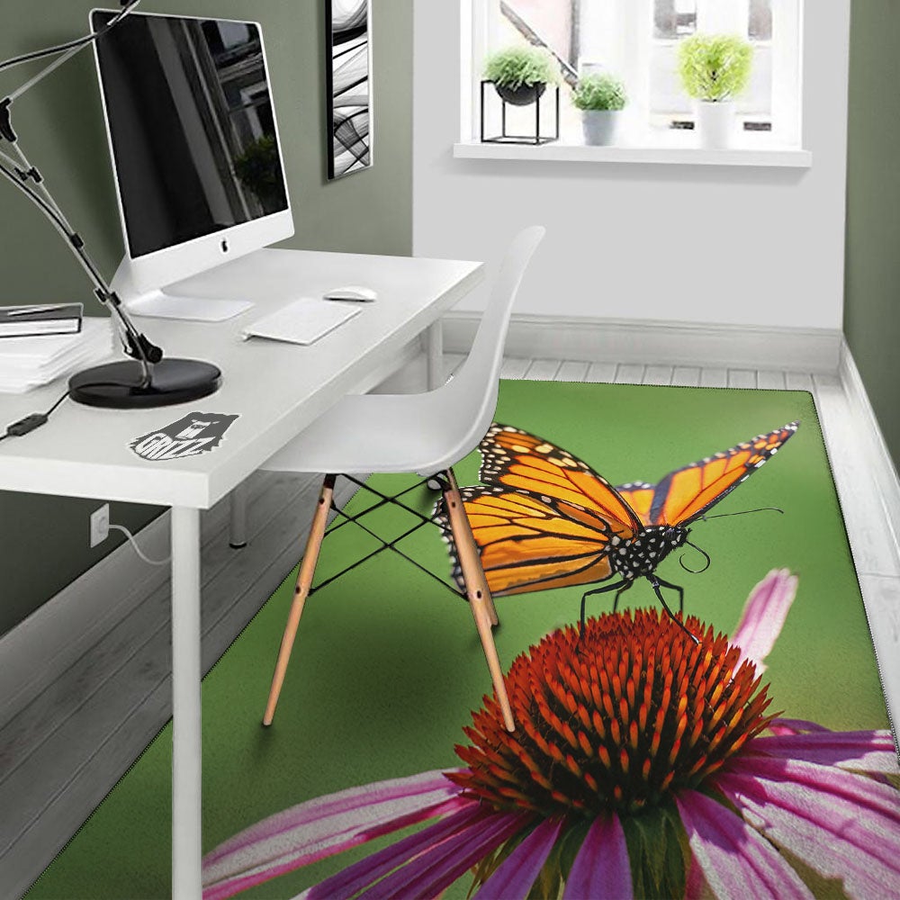 Butterfly Monarch Orange Print Floor Mat-grizzshop