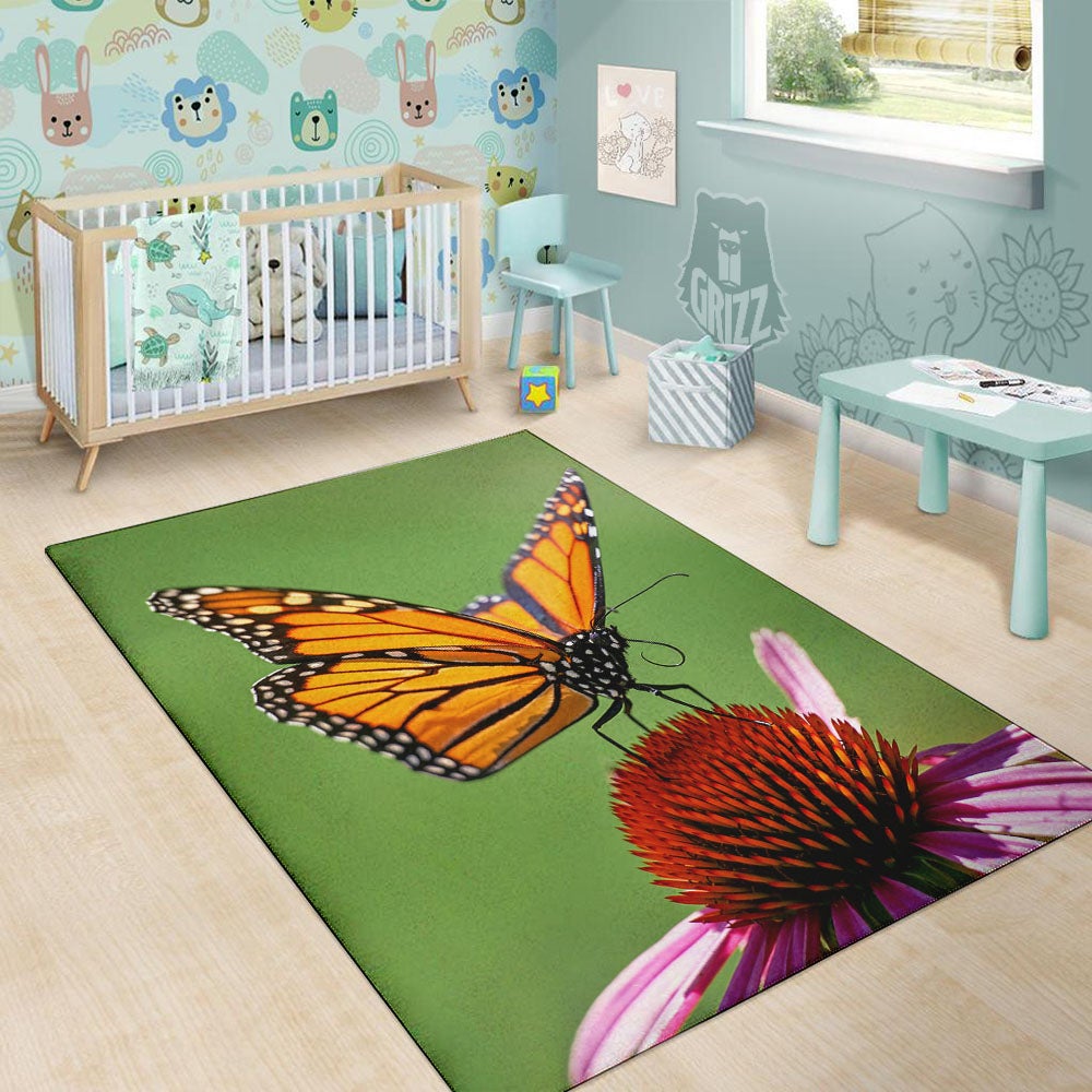 Butterfly Monarch Orange Print Floor Mat-grizzshop